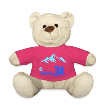 Logo Isère 38  - Nounours - rose - Devant