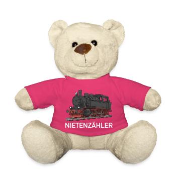 Compteur de rivets Locomotive ferroviaire Locomotive - Nounours - rose - Devant