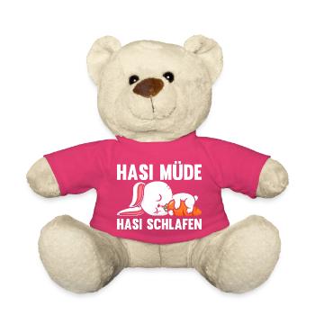 Shlafshirt Hase Hasi Müde Hasi Schlafen - Teddy - Pink - Vorne