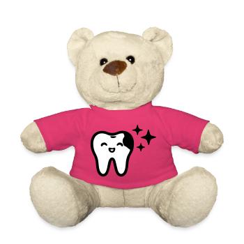 Lächelnder Zahn Symbol Schwarz - Teddy - Pink - Vorne