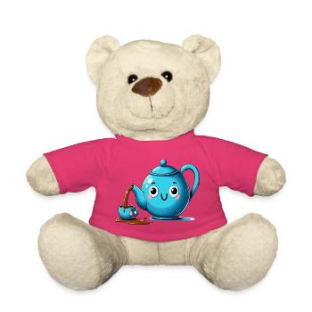 Théière Kawaii Sourire Heure du Thé - Nounours - rose - Devant