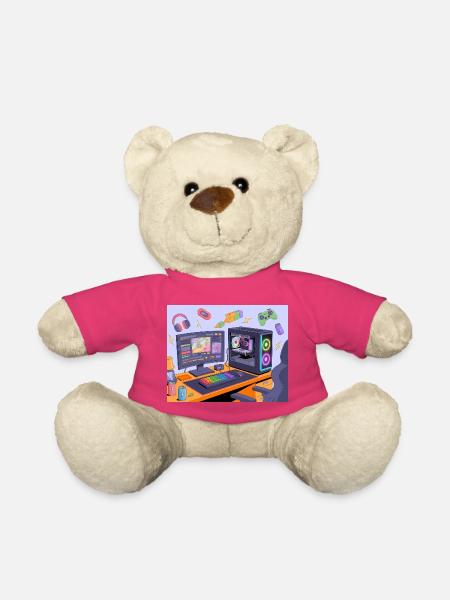 Retro Gaming-Schreibtisch Neon RGB - Teddy - Pink