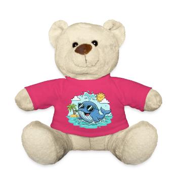 Baleine de plage avec lunettes de soleil - Nounours - rose - Devant