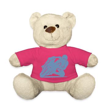 Silhouette minimaliste de moto de course - Nounours - rose - Devant