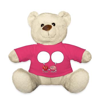 Herz_und_Gehirn_Sprechblase_Liebe - Teddy Bear - pink - Front