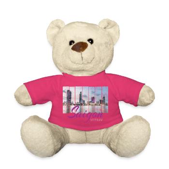 Saigon (Ho Chi Minh City) HCMC Vietnam Souvenir - Teddy Bear - pink - Front