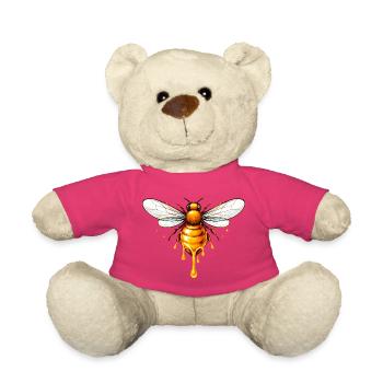Honigbienen Motiv mit tropfendem Honig - Teddy - Pink - Vorne
