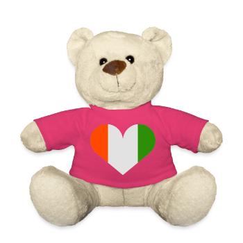 Irish flag in the shape of a heart - Teddy Bear - pink - Front