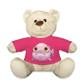 Süßer Blobfisch – Kawaii Cartoon mit großen Augen - Teddy - Pink - Vorne