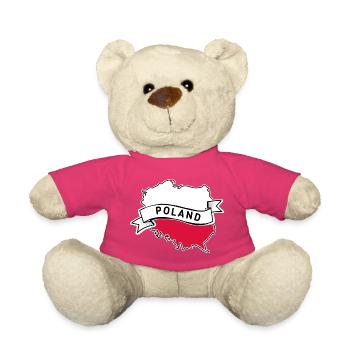 polen flagge mit landumriss  - Teddy - Pink - Vorne