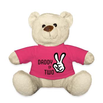 Daddy Of Two (Papa / Vater / Victory / POS 2C) - Teddy - Pink - Vorne