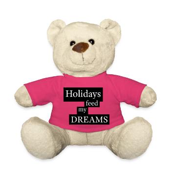 Les fêtes nourrissent mes rêves - Nounours - rose - Devant