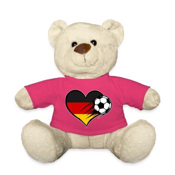 Deutschland Flagge Fußball mit Herz - Teddy - Pink - Vorne