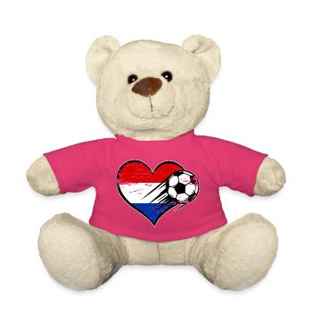 Holland Heart Flag Football with Heart Used - Teddy Bear - pink - Front