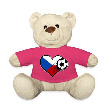 Flag Football avec cœur de la République tchèque - Nounours - rose - Devant