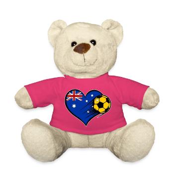 Australien Flagge Fußball mit Herz - Teddy - Pink - Vorne