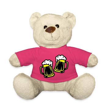Bier Anstoßen Saufen - Teddy - Pink - Vorne
