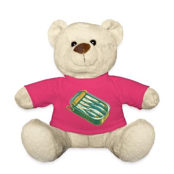 Sardine Tin Retro Artwork - Teddy Bear - pink - Front