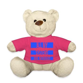 Tous mes systèmes sont nerveux, peur drôle, logo de nerd - Nounours - rose - Devant