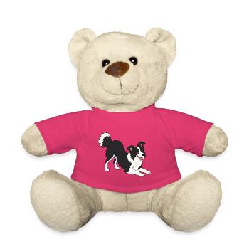 Border Collie Freudenpose - Teddy - Pink - Vorne