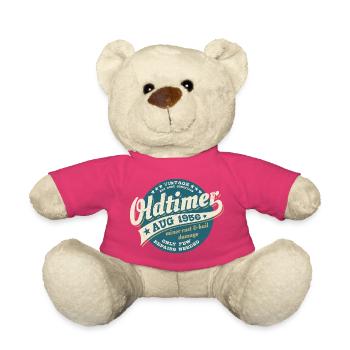 Millésime août 1956 - Anniversaire - Cadeau - Nounours - rose - Devant