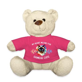Ligne du cœur du chat siamois - Nounours - rose - Devant