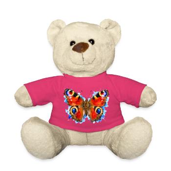 Pfauenschmetterling Aglais io Aquarell-Stil - Teddy - Pink - Vorne