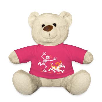 Der Hund klaut dem Skelett den Knochen - Teddy - Pink - Vorne
