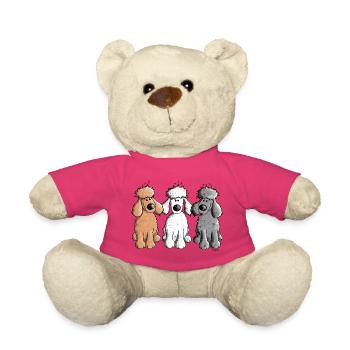 Three Funny Poodle - Dog - Dogs - Teddy Bear - pink - Front