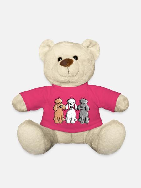 Trois Caniche Drôle - Chien - Chiens - Nounours - rose