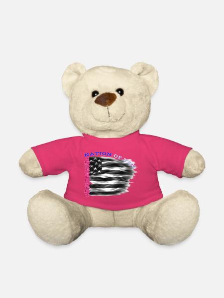 4 July USA Flag - Teddy Bear - pink