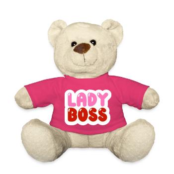 Design Women's Lady Motivating T-Shirt - Teddy Bear - pink - Front