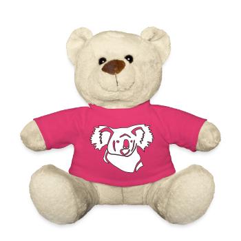 Dessin au trait de koala - Nounours - rose - Devant