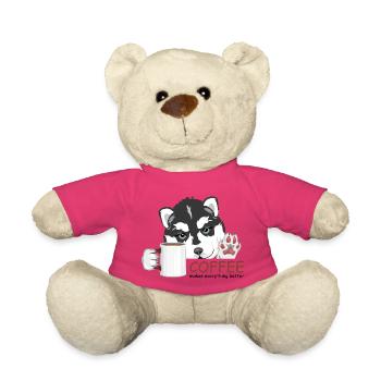 Coffee makes everything better - Teddy Bear - pink - Front