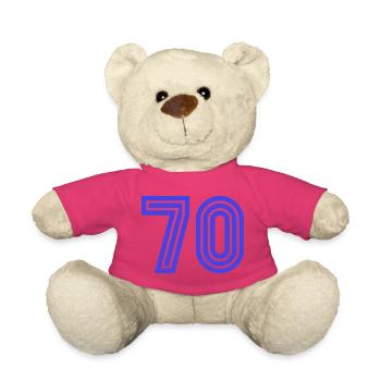 70. 70 ANS. 70e ANNIVERSAIRE. ANNIVERSAIRE 70 ANS. - Nounours - rose - Devant