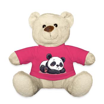 Dessin animé mignon d’un panda endormi - Design adorable - Nounours - rose - Devant