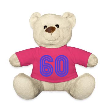 60. 60 ANS. 60e ANNIVERSAIRE. ANNIVERSAIRE 60 ANS. - Nounours - rose - Devant