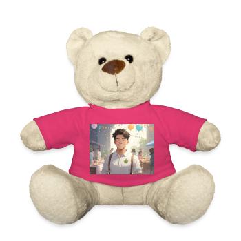 Portrait de jeune homme lors d'une fête d'été - Nounours - rose - Devant