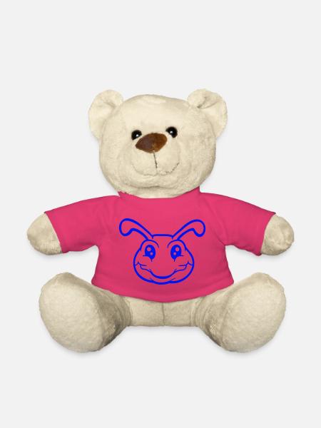 Raupe lächelt süß niedlich Wurm freundlich Comic - Teddy - Pink