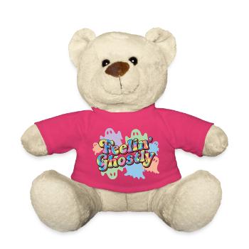 Colorful ghost wave lettering - Teddy Bear - pink - Front