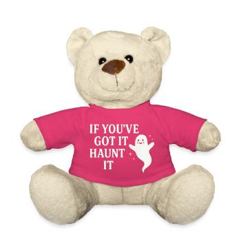 Motif de fantôme humoristique avec dicton - Nounours - rose - Devant