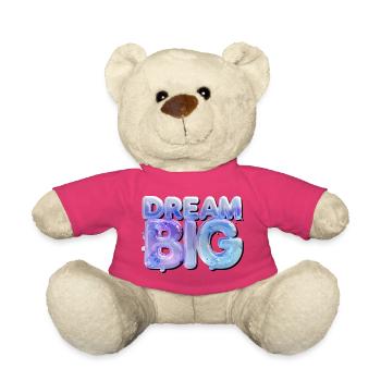 Dream Big in Glitter 3D Letters - Teddy Bear - pink - Front
