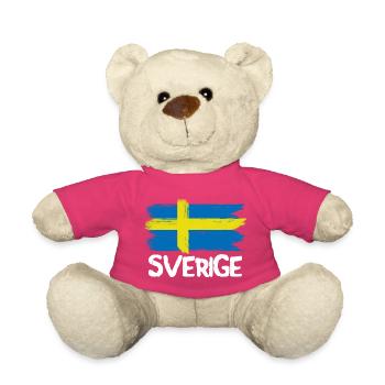 Sverige coole schwedische Flagge Vintage Flagge -  - Teddy - Pink - Vorne