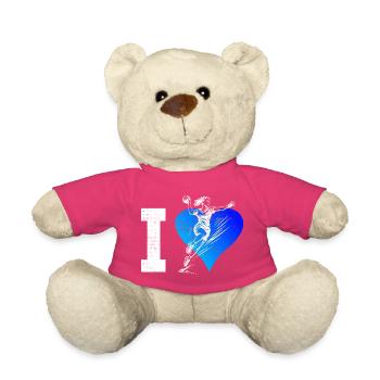 Handball Fans aufgepasst schlichtes Statement fuer - Teddy - Pink - Vorne