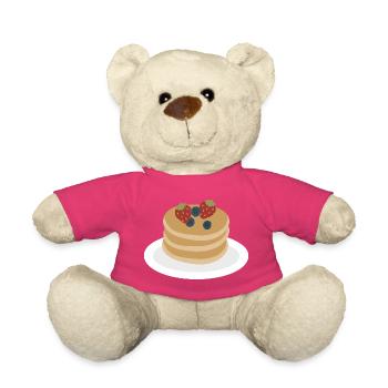Illustrations de la pile de pancakes aux baies - Nounours - rose - Devant