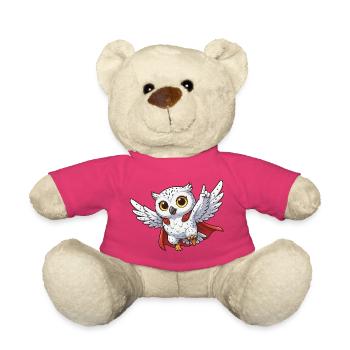 Phrases motivantes du hibou cool : le héros du hibou des neiges - Nounours - rose - Devant