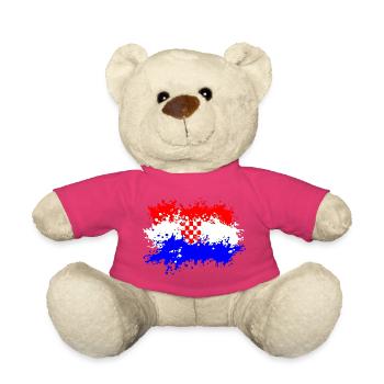 Kroatien Flagge Splash - Teddy - Pink - Vorne