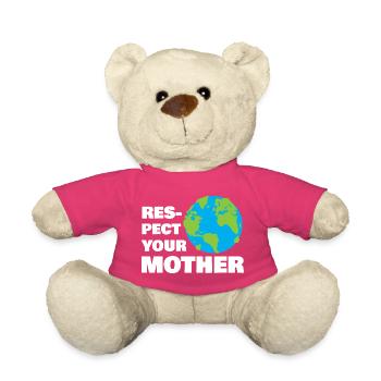 Respect Your Mother Earth Typographie Design - Nounours - rose - Devant