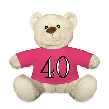 40. 40 ANS. 40e ANNIVERSAIRE. ANNIVERSAIRE 40 ANS. - Nounours - rose - Devant