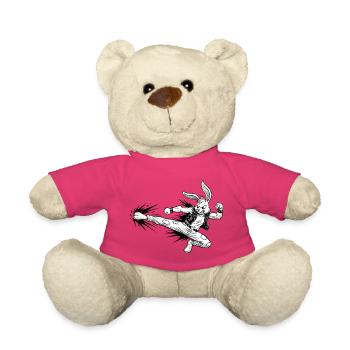 Heavy Metal Osterhase Rocker Ostern Hardcore Hase - Teddy - Pink - Vorne